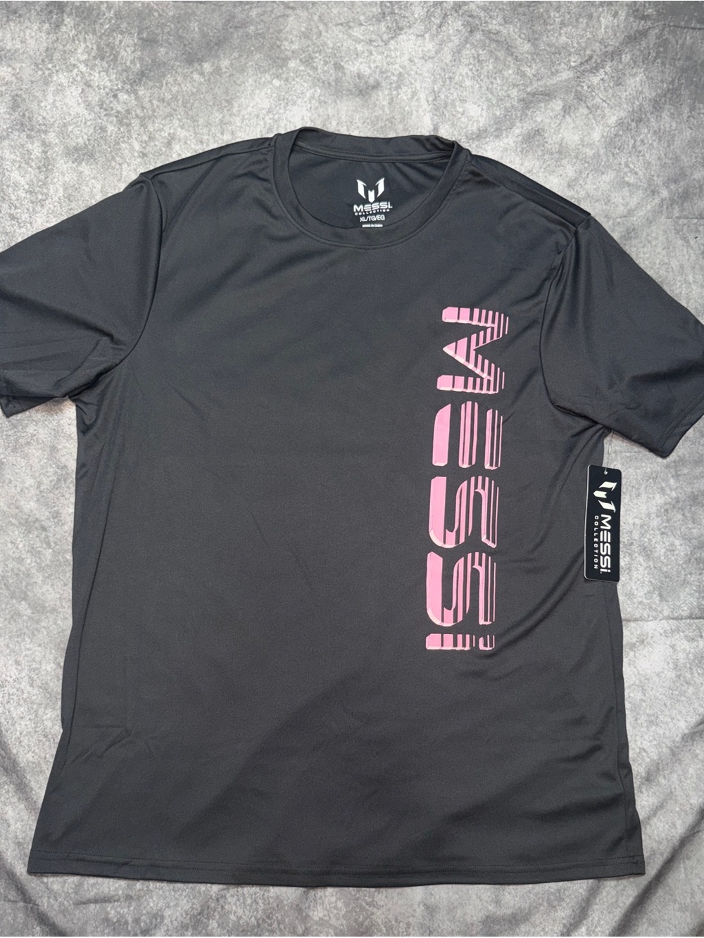 Messi Men’s Black Performance Jersey with Pink Logo